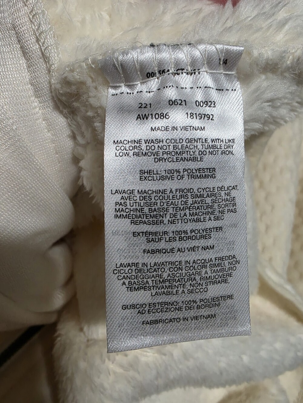 COLUMBIA Jacket Womens Plus 1X Ivory Plush Fleece Full Zip Cozy Outdoor Winter - Picture 8 of 8